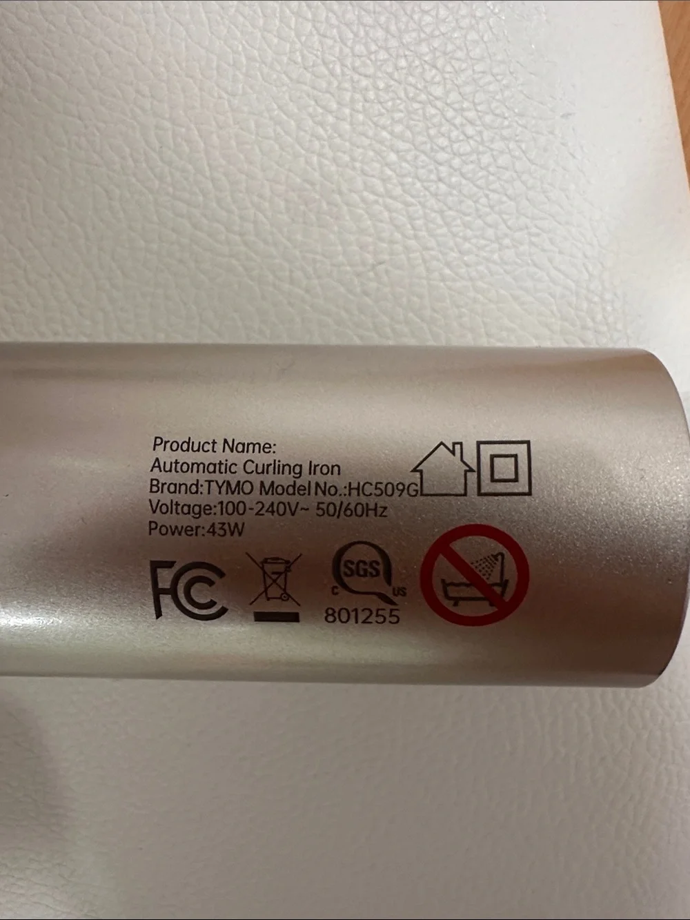 Tymo Gold Curling Iron - Gold, NEW